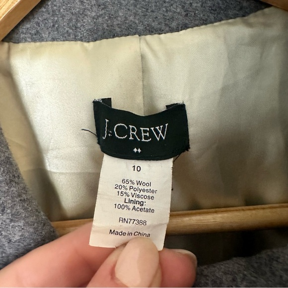 J CREW Carlin Gray Wool Coat Mock Neck Single Breasted Old Money Quiet Luxury 10 - Picture 2 of 8